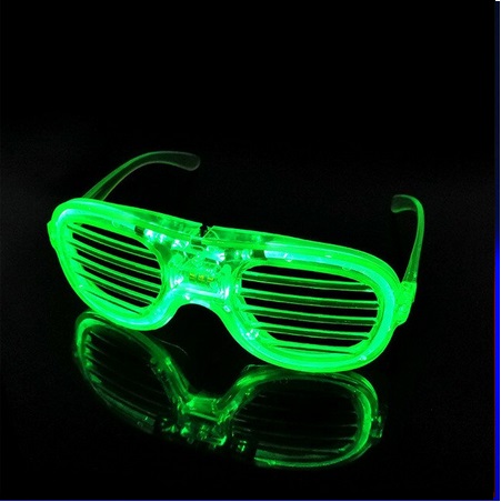 LED Streifen-Leuchtbrille mit integrierten Batterien grün