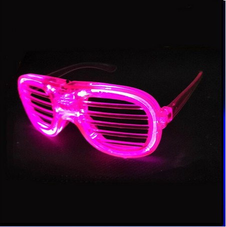 LED Streifen-Leuchtbrille mit integrierten Batterien pink