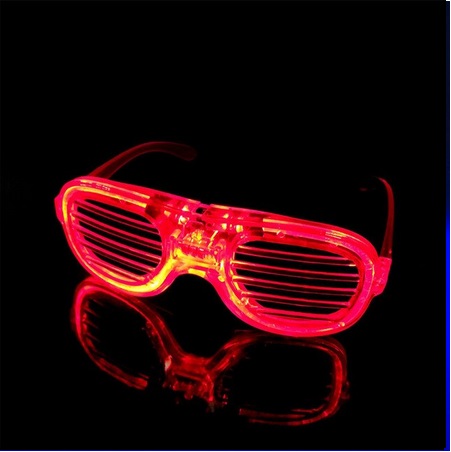 LED Streifen-Leuchtbrille mit integrierten Batterien orange